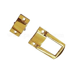 亜鉛合金スライダーバックル  調節可能なバックルファスナー  ゴールドカラー  30x24x6mm  穴：2.5mm&nbsp;FIND-WH0162-08G