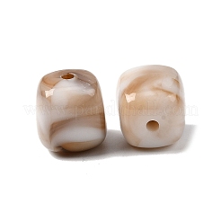 不透明なアクリルビーズ  天然石風  キューブ  ツートン  バリーウッド  17x15.5x15.5mm  穴：3mm  143個/ 500g&nbsp;OACR-D320-01K