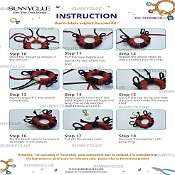 DIY Handmade Woven Cotton Ladybird Keychain Making Kits&nbsp;DIY-SC0028-10