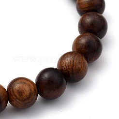 ユニセックス天然木ビーズストレッチブレスレットセット  ラウンド  ミックスカラー  内径：2-1/8インチ（5.5cm）  ビーズ：8.5mm  4個/セット&nbsp;X-BJEW-JB05463