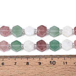 Natural Strawberry Quartz & Rainbow Moonstone & Green Aventurine Beads Strands&nbsp;G-T144-17A-02