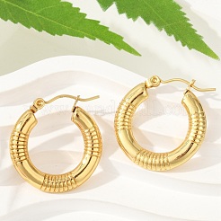 女性用304ステンレスフープピアス  イオンプレーティング（ip）  18KGP本金メッキ  23.5x22.5x3.5mm&nbsp;EJEW-U046-03G