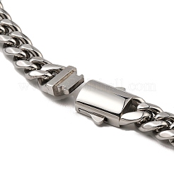 変色しない304ステンレススチール製キューバチェーンネックレス  ステンレス鋼色  24.02インチ（61cm）&nbsp;NJEW-D050-01B-P