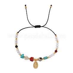 Adjustable Mixed Stone Black Cord Bracelets for Women&nbsp;RN6049