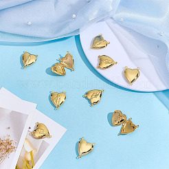 12Pcs Brass Heart Locket Connector Charms&nbsp;KK-MA0001-02