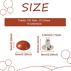 130 Sets 13 Colors Enamel Rivets&nbsp;FIND-SW0001-17