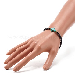 Cross Stretch bracelet for Girl Women&nbsp;BJEW-JB06957-01