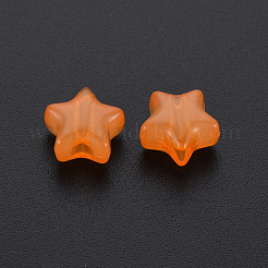模造ゼリーアクリルビーズ  スター  ダークオレンジ  9x9.5x5.5mm  穴：2.5mm  約2050個/500g&nbsp;MACR-S373-45-E05