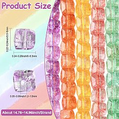 5 Strands 5 Colors Crackle Transparent Glass Beads Strands&nbsp;GLAA-CJ0003-04