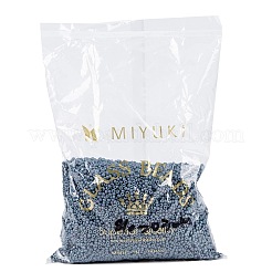 MIYUKIラウンドロカイユビーズ  日本製シードビーズ  8/0  （rr2030)マットメタリックスチールブルー光沢  8/0  3mm  穴：1mm  約19000~20500個/ポンド&nbsp;SEED-G008-RR2030
