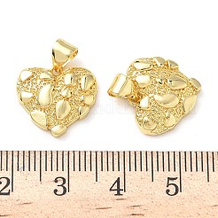 真鍮チャーム  ハート  ラックめっき  鉛フリー＆カドミウムフリー  長持ちメッキ  18KGP本金メッキ  14x15x3.5mm  穴：3.5x4.5mm&nbsp;KK-I379-02G-01