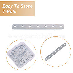 鉄製スペーサーバー200個  長方形  プラチナ  30.5x3.5x0.5mm  穴：1.2mm  200個/セット&nbsp;FIND-CA0009-73P