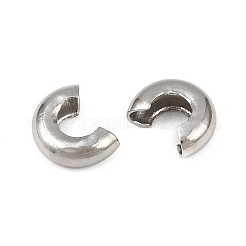 変色防止304ステンレススチール製クリンプビーズカバー  ステンレス鋼色  5x4.5x2~2.5mm  穴：2mm&nbsp;STAS-L215-10P