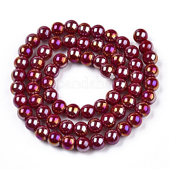 Electroplate Opaque Glass Beads Strands&nbsp;GLAA-T032-P6mm-AB05