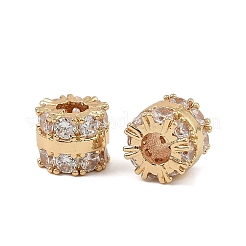 Brass Micro Pave Cubic Zirconia Beads&nbsp;KK-K374-22G