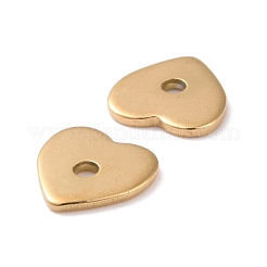 イオンプレーティング（IP）304ステンレスビーズ  ハート  ゴールドカラー  8x8x1mm  穴：1.5mm&nbsp;STAS-D185-03G