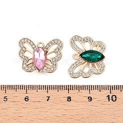 合金ペンダント  ラインストーン付き  カドミウムフリー＆鉛フリー  蝶のチャーム  カラフル  18x22x6mm  穴：1.6mm&nbsp;PALLOY-N176-57KCG