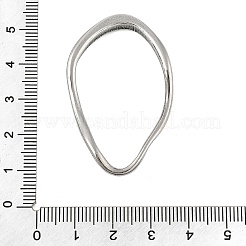 304ステンレススチールリンクリング  異形  ステンレス鋼色  46x29x3.5mm  内径：40x23.5mm&nbsp;X-STAS-E547-05G-05