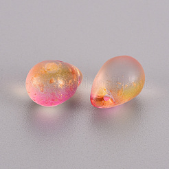 Two Tone Transparent Spray Painted Glass Charms&nbsp;GLAA-T016-37-F02