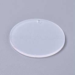 透明アクリルブランクビッグペンダント  フラットラウンド  キーホルダーやジュエリー用  透明  50x2.5mm  穴：2.5mm&nbsp;TACR-WH0002-11