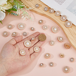 28Pcs 6 Style Alloy Rhinestone Shank Buttons&nbsp;FIND-FH0011-79