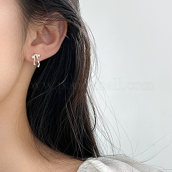 925スターリングシルバースタンドピアス  蝶結び  銀  12.5x9.5mm&nbsp;EJEW-Q030-06S