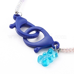 Rainbow Personalized Electroplate Glass Beaded Necklaces&nbsp;NJEW-JN03410
