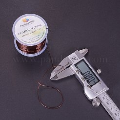 0.8ミリメートル弾性ストレッチポリエステルスレッド茶色のアクセサリーのブレスレットビーズのワイヤーコード  60 m /ロール&nbsp;EW-PH0001-0.8mm-01B