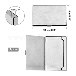 ステンレス製の名刺ボックス  名刺入れ  ステンレス鋼色  6x9.3x0.7cm&nbsp;AJEW-UN0001-006P