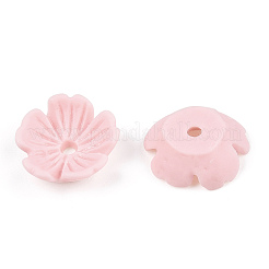 樹脂ビーズキャップ  花  ピンク  10x3mm  穴：1~1.6mm&nbsp;RESI-ZX016-A41