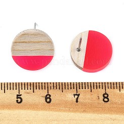 Resin & Wood Stud Earrings&nbsp;EJEW-N017-003A