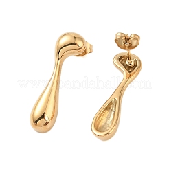 Ion Plating(IP) 304 Stainless Steel Stud Earrings for Women&nbsp;EJEW-N055-16G