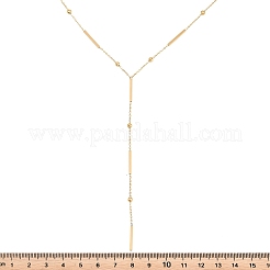 304ステンレススチール製長方形yラリアットネックレス（女性用）  ゴールドカラー  15.87インチ（40.3cm）&nbsp;NJEW-D325-01G
