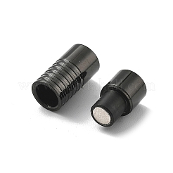 304ステンレススチール製マグネット留め具  コラム  イオンプレーティング（ip）  ガンメタ色  18x7mm  穴：4mm&nbsp;STAS-B082-02B-B