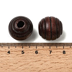 木材ヨーロッパのビーズ  大穴ビーズ  染め  ラウンド  ココナッツブラウン  18x17.5mm  穴：5.5mm&nbsp;WOOD-A026-04