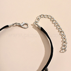 Glass Teardrop Tassel Alloy Chain Velvet Cord Anklets for Women&nbsp;FS-WGE307F-01