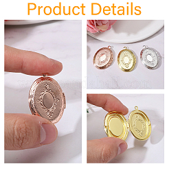 8Pcs 4 Colors Brass Locket Pendants&nbsp;KK-CA0002-85