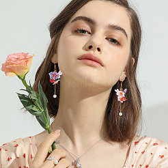 24種類のプラスチックビーズ12個  花  ミックスカラー  12~22x12~23x3~8mm  穴：0.7~1.4mm  2個/スタイル&nbsp;KY-CA0001-32