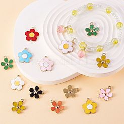 44本11色合金エナメルペンダント  花  ミックスカラー  20.5~21.5x18~19x2~3mm  穴：1.6~1.8mm  4個/カラー&nbsp;ENAM-SZ0002-16