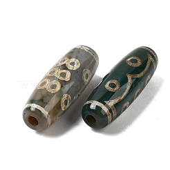 チベット風ジービーズ  天然石瑪瑙ビーズ  染め＆加熱  オーバル  片目  13mm  穴：28.5~32x10~12.5mm&nbsp;TDZI-E004-17