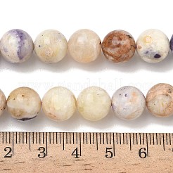 天然パープルオパールビーズ連売り  ラウンド  10mm  穴：1.2mm  約37個/連  15.43インチ（39.2cm）&nbsp;G-L642-B21-10mm