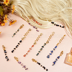 12Pcs 2 Styles Natural Gemstone Hair Styling Tool&nbsp;OHAR-PH00015