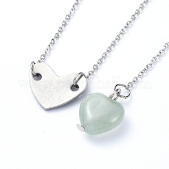 Heart Lariat Necklaces & Pendant Necklaces Sets&nbsp;NJEW-JN02803-03