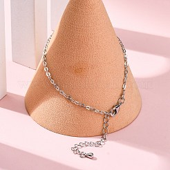 調節可能なラックメッキ真鍮アズキチェーンブレスレット女性用  カドミウムフリー＆鉛フリー  901ステンレススチール留め具  長持ちメッキ  プラチナ  6-3/4インチ（17cm）&nbsp;BJEW-G735-17P