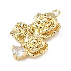 Brass Micro Pave Clear Cubic Zirconia Pendants&nbsp;CU-CBACBD7-06G