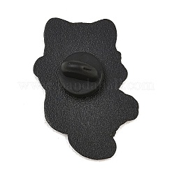 猫の形のエナメルピン  バックパックや衣類用の黒色合金製ラペルピンバック  パールピンク  33.5x24.5mm&nbsp;AL-CBA1C64-01EB