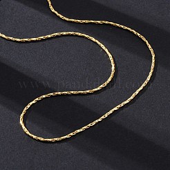 真鍮ツイストボストンリンクチェーンネックレス（女性用）  304ステンレススチール製カニカン付き  ラックめっき  鉛フリー＆カドミウムフリー  長持ちメッキ  18KGP本金メッキ  17.72インチ（45cm）&nbsp;NJEW-D302-60G