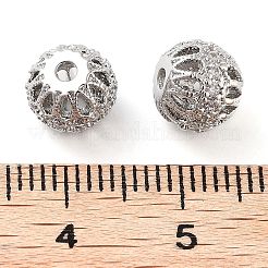 Brass Micro Pave Clear Cubic Zirconia Beads&nbsp;KK-U028-23P