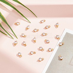 20Pcs Brass Clear Cubic Zirconia Charms&nbsp;KK-GO0001-97
