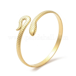Ion Plating(IP) 304 Stainless Steel Snake Open Cuff Bangles&nbsp;BJEW-L682-011G